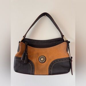 Vintage Dooney & Bourke Tan and Black Shoulder Bag